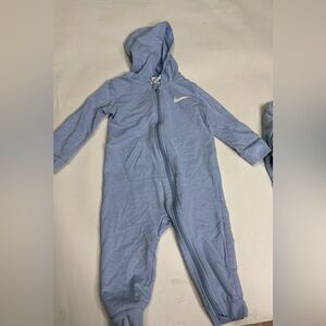 Baby Boy Nike Light Blue Kids Hooded Footie Size 18M